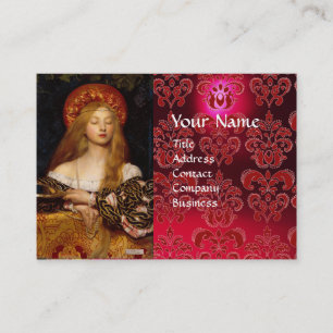 VANITY BEAUTY-FASHION COSTUME DESIGNER Red Damask Business Card