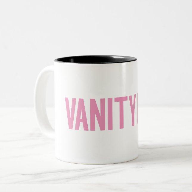 Vanity Fur Pink Two-Tone Coffee Mug (Front Left)