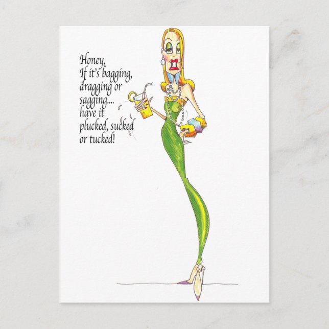 vanity girls humour postcard (Front)