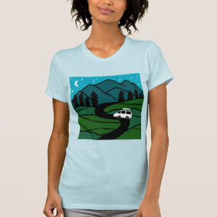 VANLIFE Trees Forest Mountain Explore Adventure T-Shirt