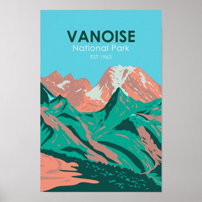 Vanoise National Park France Vintage Poster (Front)