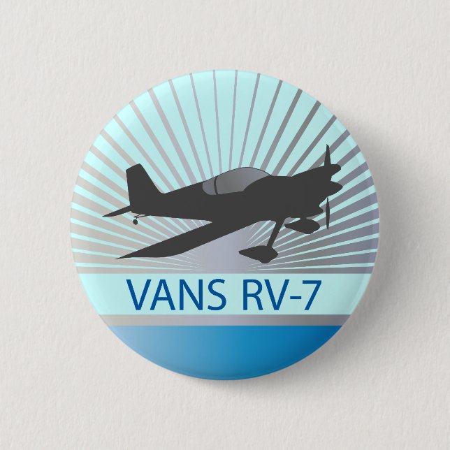 Vans RV-7 Aeroplane 6 Cm Round Badge (Front)