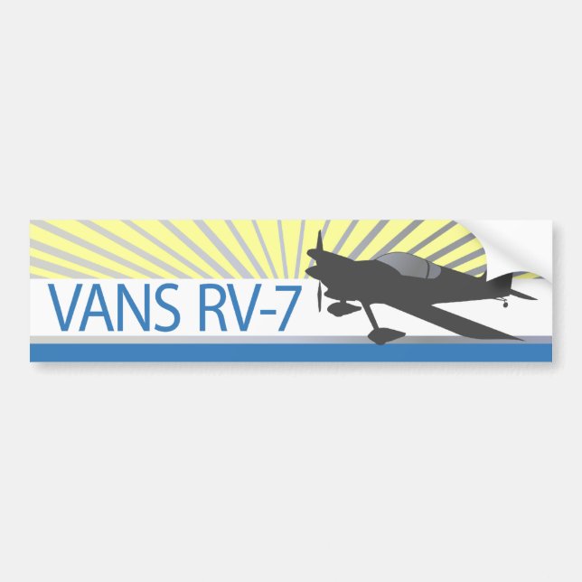 Vans RV-7 Aeroplane Bumper Sticker (Front)