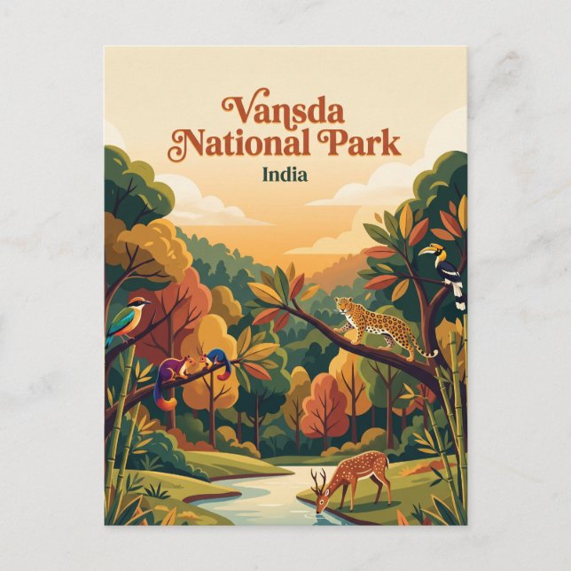 Vansda National Park India Postcard (Front)