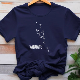 Vanuatu Country Map Island Shape Boundary Outline T-Shirt