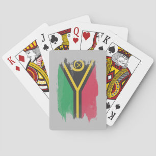 Vanuatu flag brush stroke, national flag playing cards