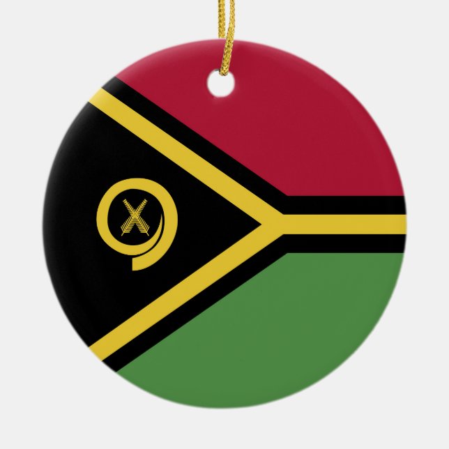 Vanuatu flag ceramic tree decoration (Front)