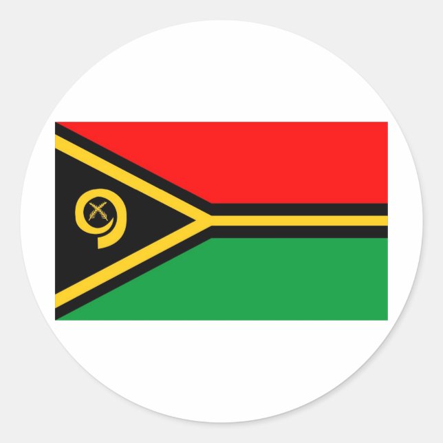 Vanuatu flag classic round sticker (Front)