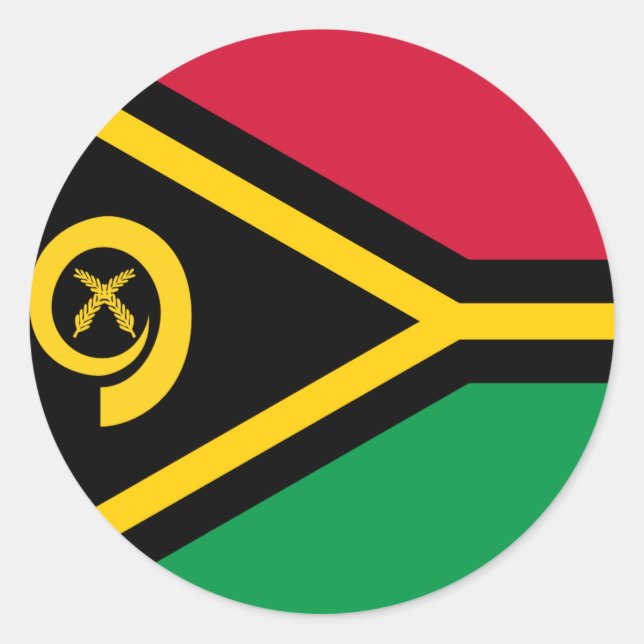 Vanuatu Flag Classic Round Sticker (Front)