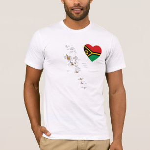 Vanuatu Flag Heart and Map T-Shirt