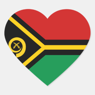 Vanuatu Flag Heart Sticker