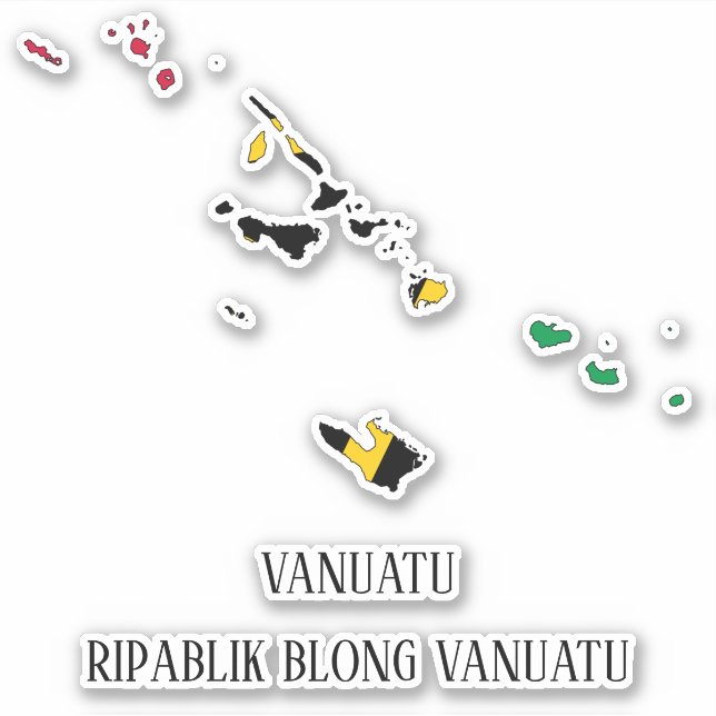 Vanuatu Flag Map (Front)