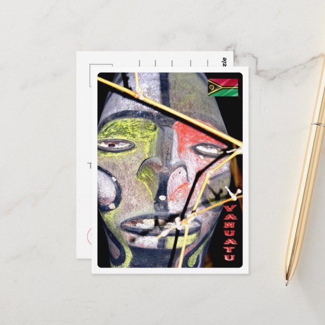 Vanuatu - Mask - Postcard (Front/Back In Situ)