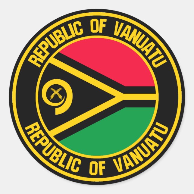 Vanuatu Round Emblem Classic Round Sticker (Front)