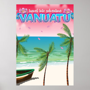 Vanuatu "travel into adventure" travel poster. poster