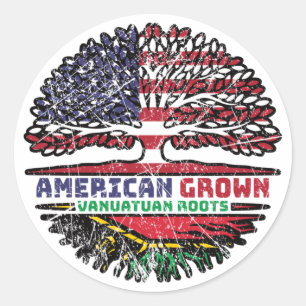 Vanuatu Vanuatuan Vanuan US American USA United Classic Round Sticker