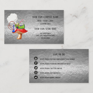 VAPE    Hookah Silver Business Social Media Business Card