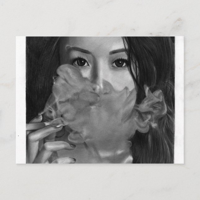 Vape Lady Smoking Hot Design Postcard (Front)