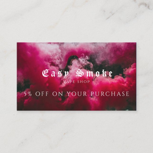 Vape Shop Business Discount Card (Front)
