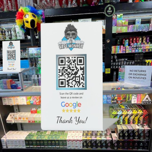 Vape Shop Google Review Pedestal Stand Template Pedestal Sign (Creator Uploaded)