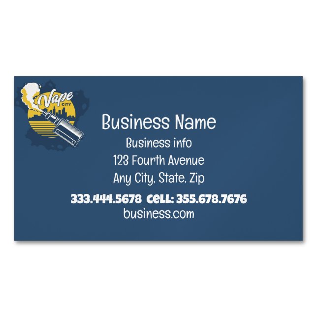 Vape Smoke Shop Store Electronic Cigarette  Magnetic Business Card (Front)
