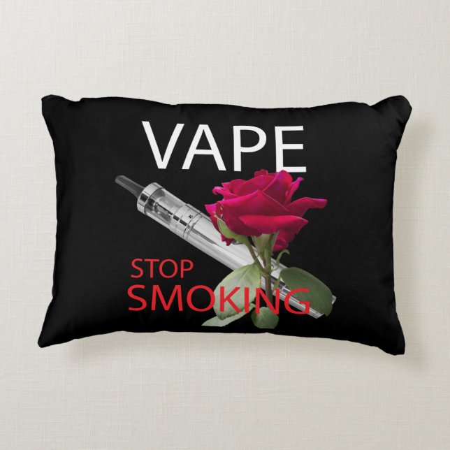 Vape. Stop smoking Decorative Cushion (Back)