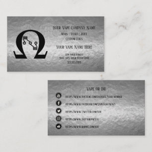 VAPE    Sub Ohm  Silver Business Social Media Business Card