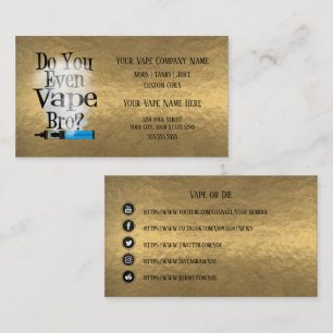 VAPE Vape Bro Bronze Business Social Media Business Card