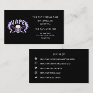 VAPE Vape Skull Purple Business Social Media Business Card