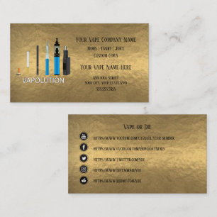 VAPE    Vapolution Gold  Business Social Media Business Card