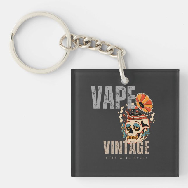 Vape Vintage: Puff with Class! Key Ring (Front)