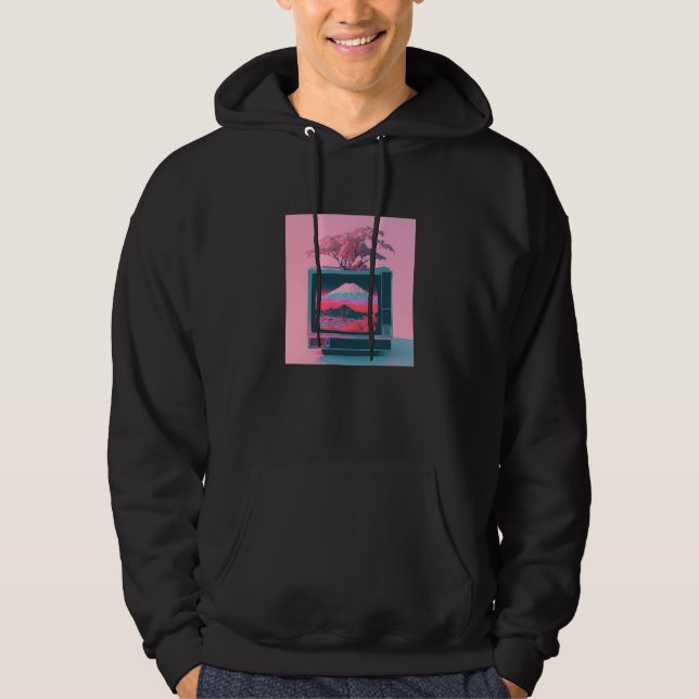 Vaperwave Aesthetic Glitch Retrowave Synthwave  4 Hoodie (Front)