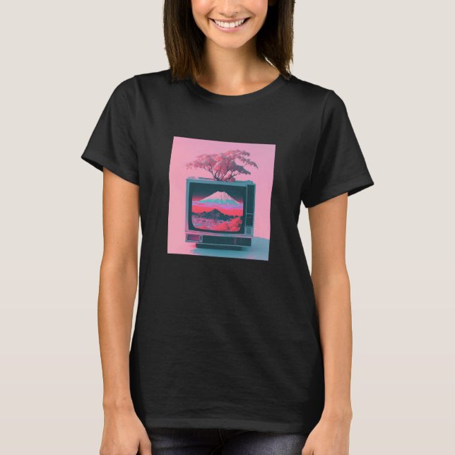 Vaperwave Aesthetic Glitch Retrowave Synthwave  4 T-Shirt (Front)