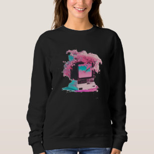 Vaperwave Aesthetic Glitch Retrowave Synthwave 5 Sweatshirt
