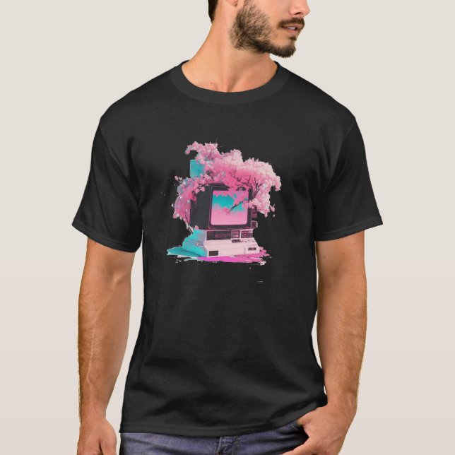 Vaperwave Aesthetic Glitch Retrowave Synthwave  5 T-Shirt (Front)