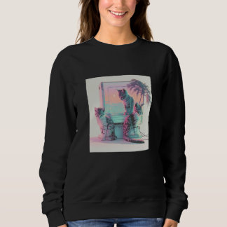 Vaperwave Aesthetic Glitch Retrowave Synthwave Sweatshirt