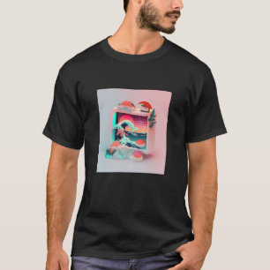 Vaperwave Aesthetic Glitch Sushi Retrowave Synthwa T-Shirt
