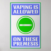 Vaping Allowed on These Premesis White