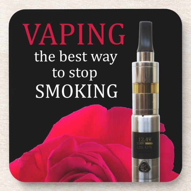 Vaping and rose flower coaster (Front)