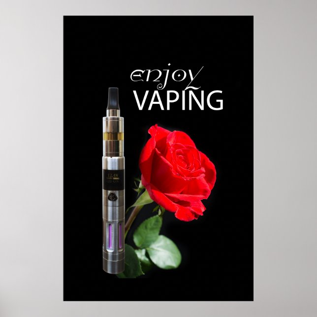 Vaping and rose flower poster (Front)