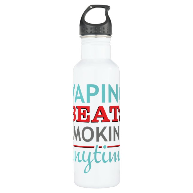 Vaping Beats Smoking Anytime 710 Ml Water Bottle (Front)