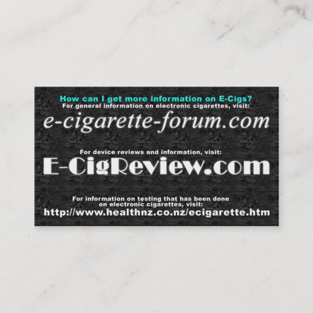 Vaping Info Business Card (Front)