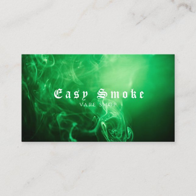 Vapor Vape Plume of Smoke Black & White Business Card (Front)