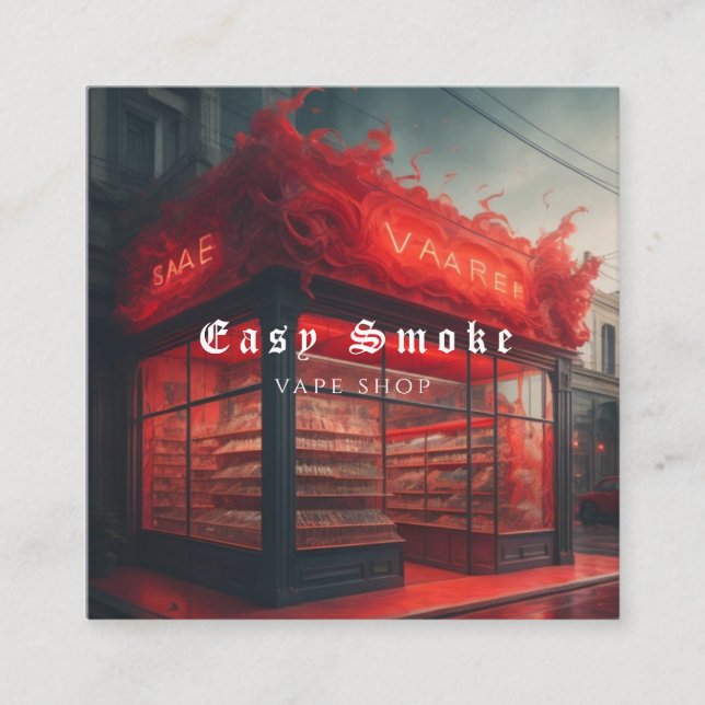 Vapor Vape Plume of Smoke Black & White Square Business Card (Front)