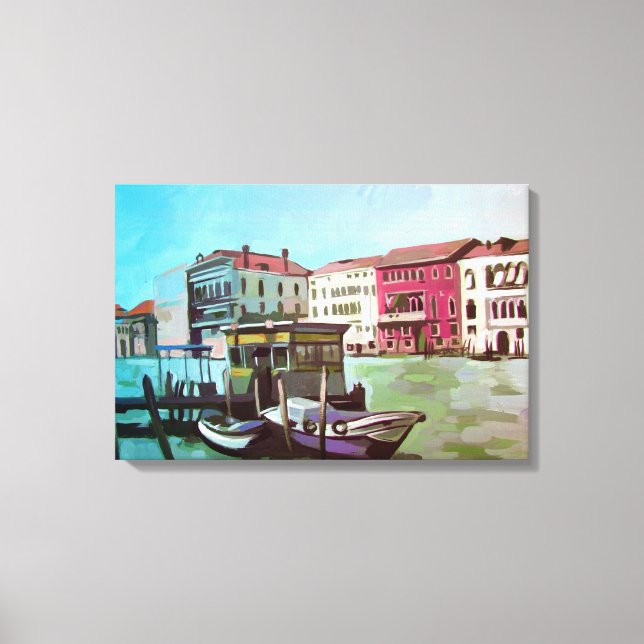 Vaporetto Station in Venice Canvas Print (Front)