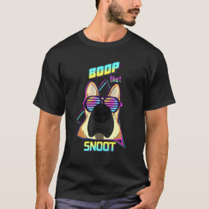Vaporwave 80s Style Pet Dog Boop That Snoot German T-Shirt