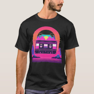 Vaporwave aesthetic design featuring cassette tape T-Shirt