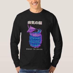 Vaporwave Aesthetic Glitch  80s Retro Pineapple T-Shirt