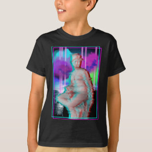 Vaporwave Aesthetic Glitch Greek Statue Retrowave T-Shirt