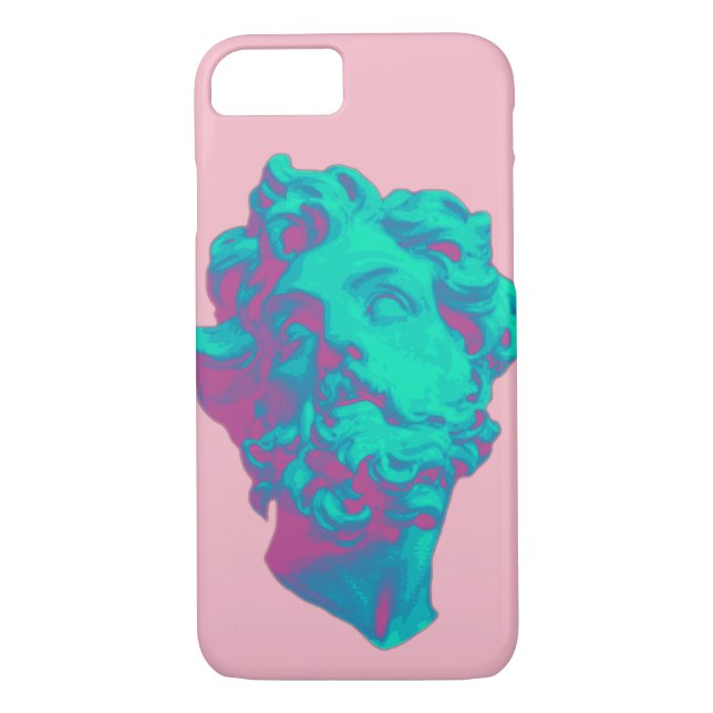 Vaporwave Aesthetic Glitch Statue Phone Case (Back)